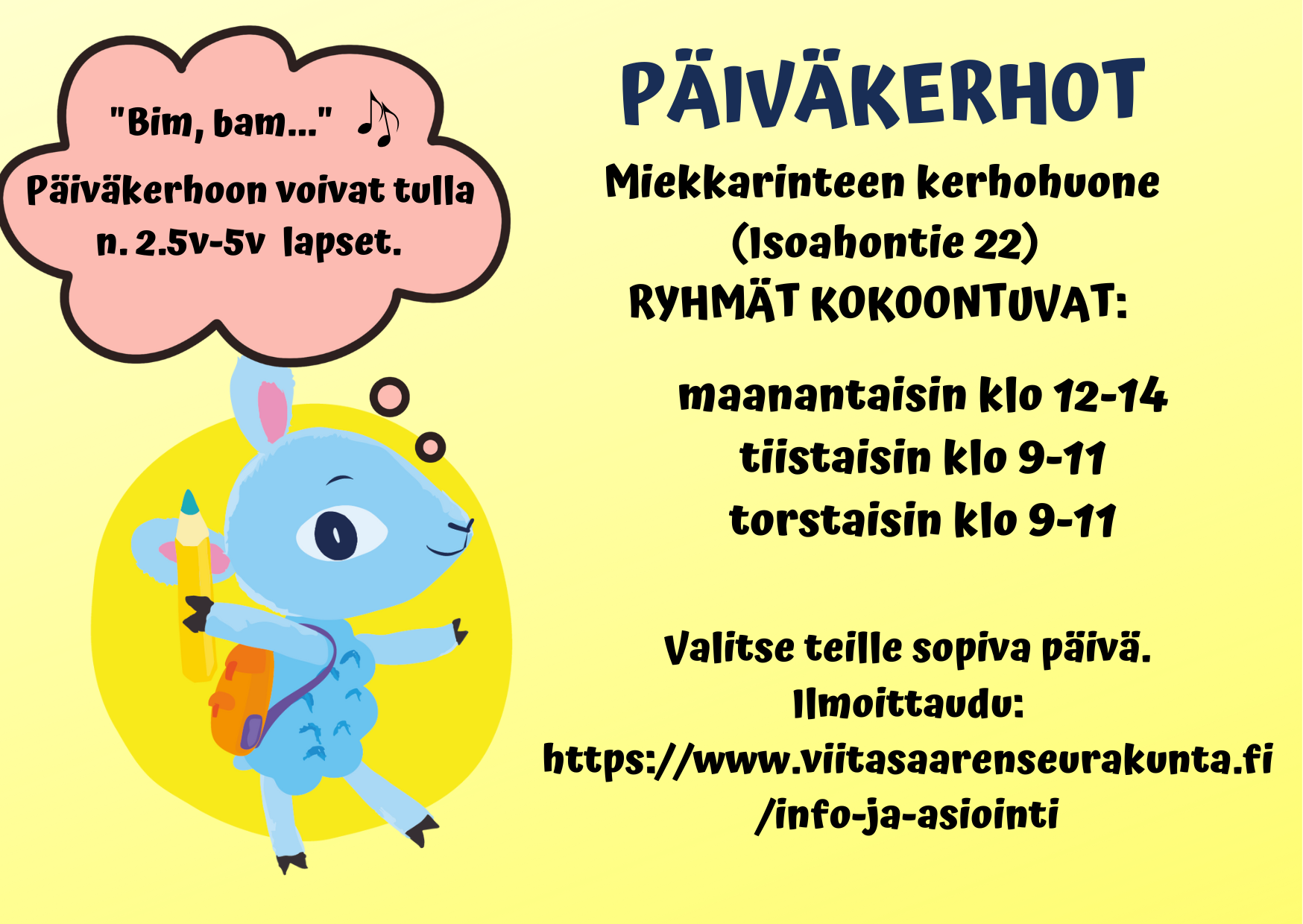 Päkä-lammas reppu selässä