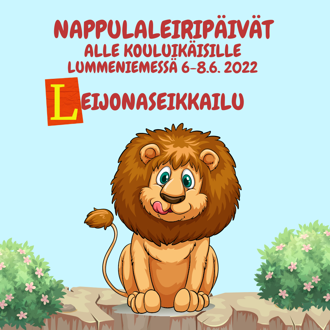 Leijona istuu puskien keskellä