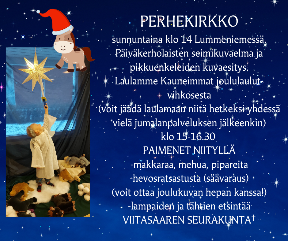 Poika pukeutuneena enkeliksi osoittaa miekalla kohti joulutähteä