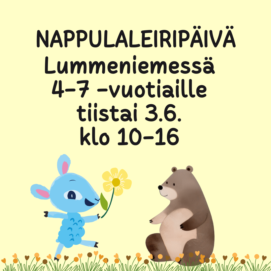 Nappulaleiripäivä Lummeniemessä Päkä-lammas ja nalle
