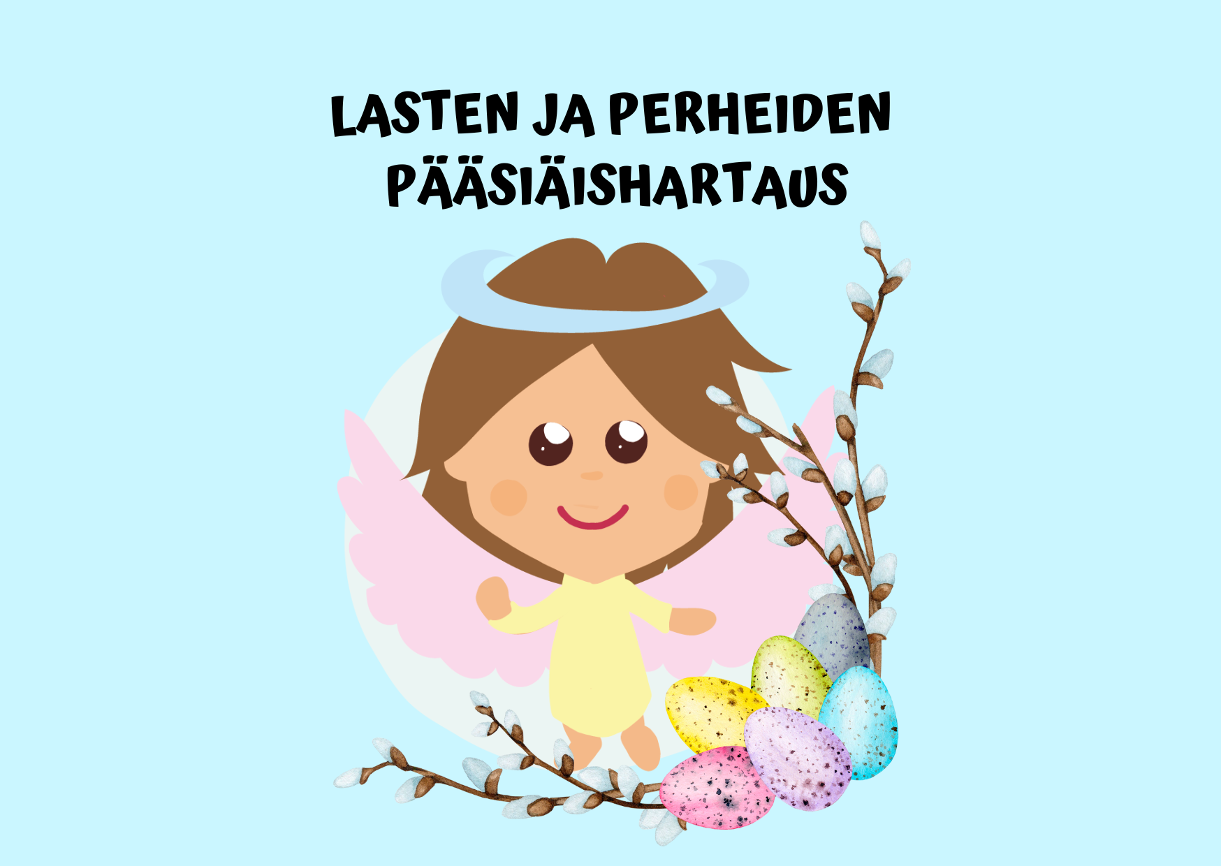 Enkeli ja pääsiäiskoristeita