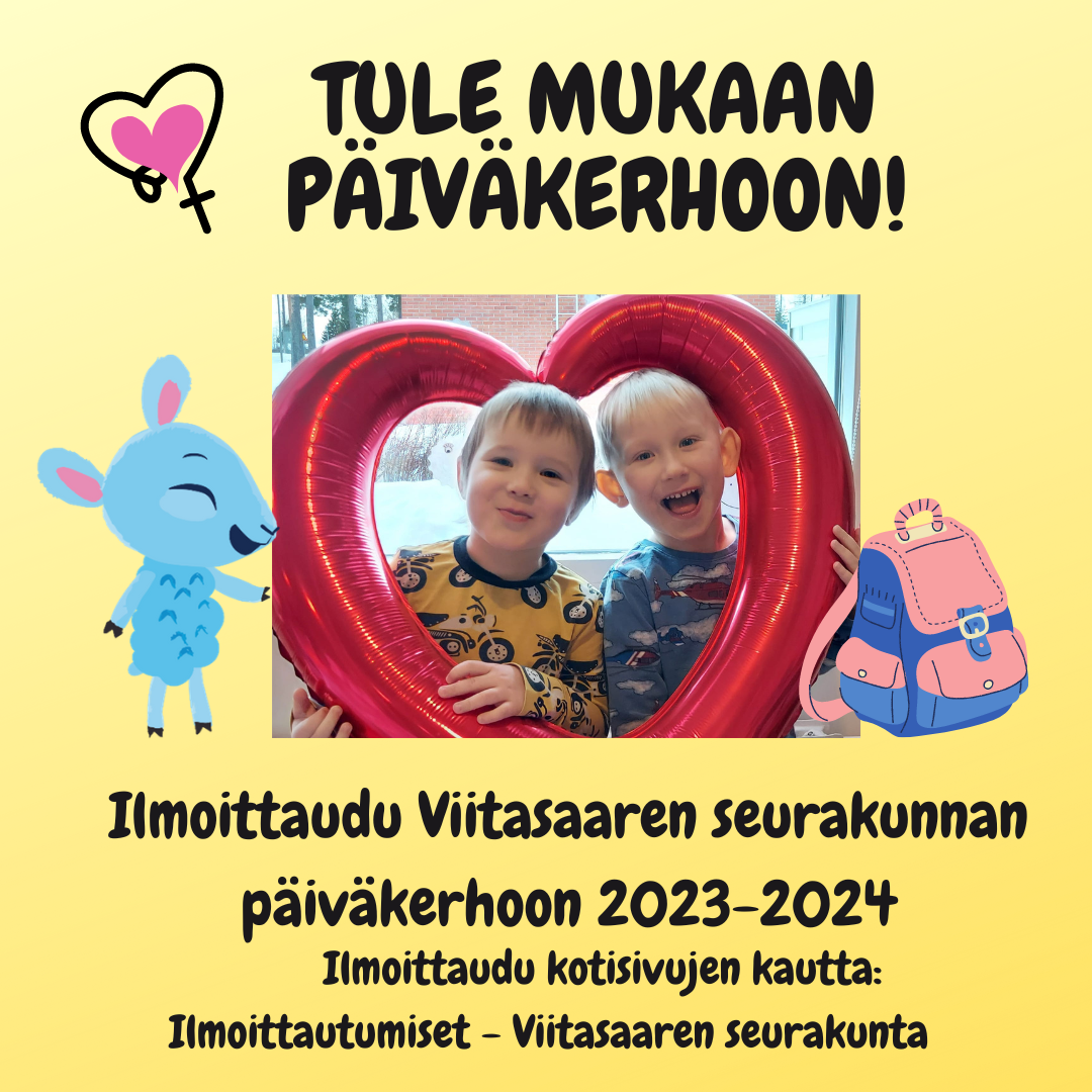 Kaksi poikaa sydämen keskellä Päkän ja kerhorepun kera.